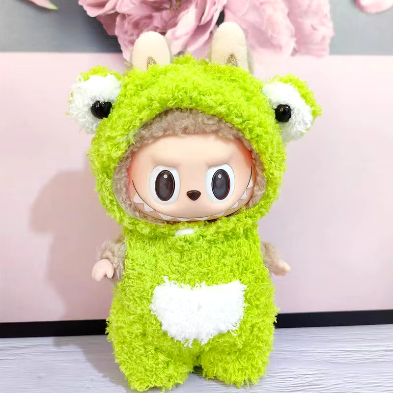 Adorable 17Cm Mini Plush Doll Outfit - Kpop Exo Labubu Bear Jumpsuit Accessories for Kids DIY Gift