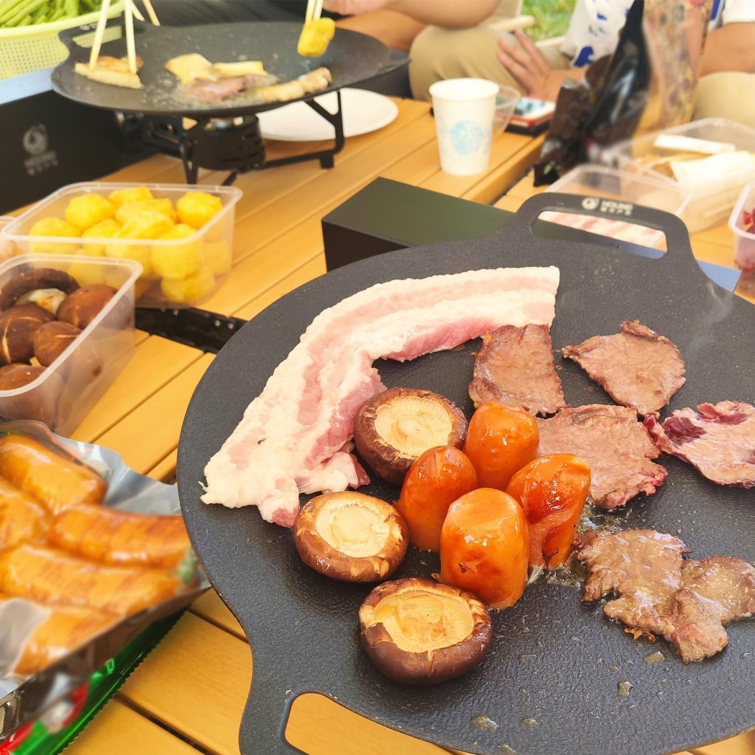 Camping Stove Foldable Portable Grill Stove Include Camp Stove Windscreen Compact Butane Stove for Camping and Outdoor Cooking