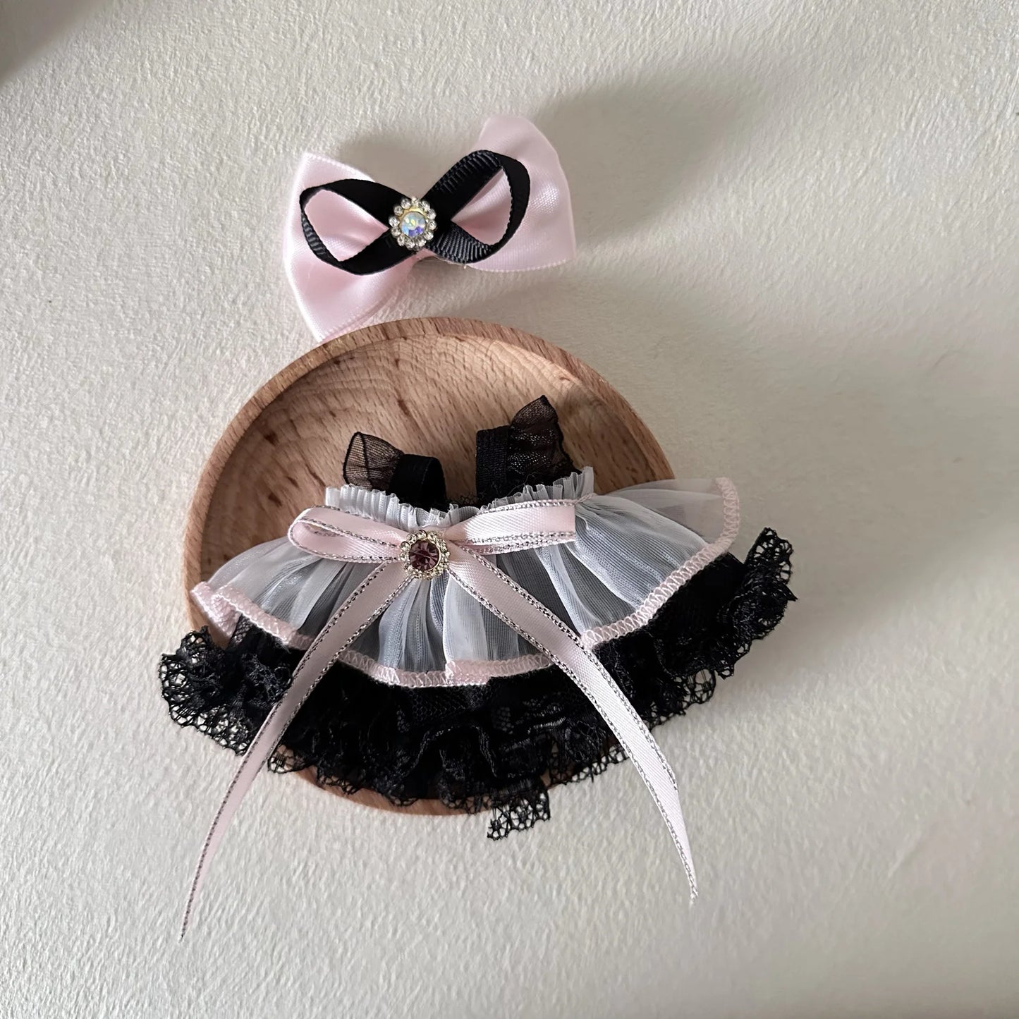 17Cm Labubu Plush Pendant Korean Kpop Labubu Idol Clothing Accessories Princess Style Bow Dress Cartoon Cute Idol Outfitset Gift