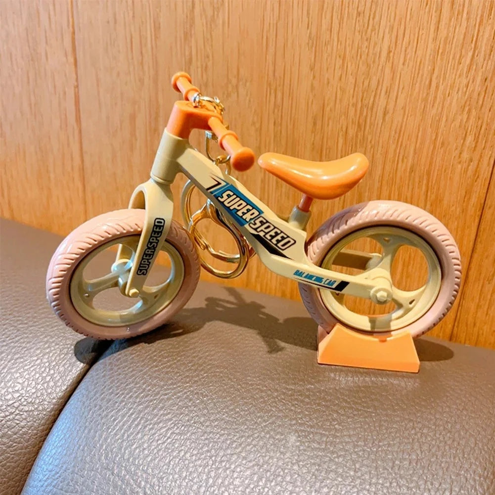 For 17Cm Labubu V1 V2 Doll Trendy Creative Splicing Bicycle Keychain Funny 3D Mountain Bike Model Keyring for Bag Pendant