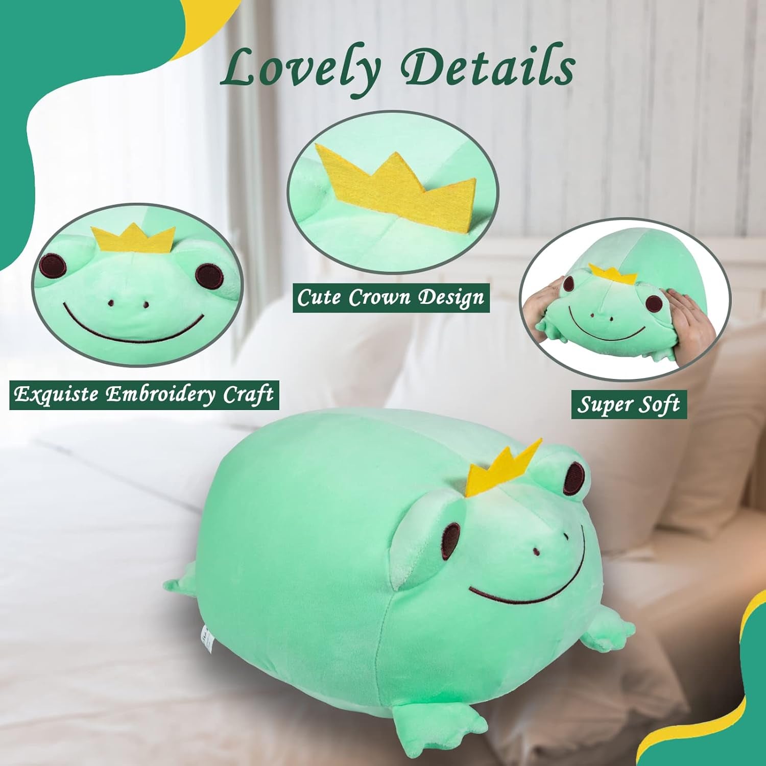 Adorable Frog Plush Toy - Soft and Cuddly Stuffed Animal for Kids and Adults