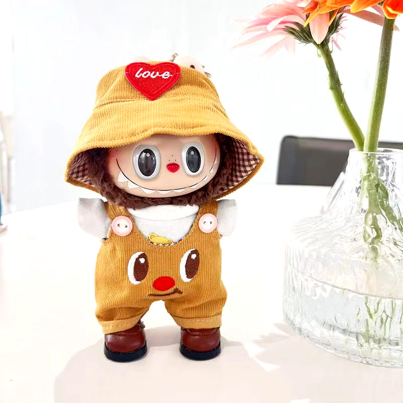 For 17Cm Labubu Out Fit Clothes Time to Chill Doll Clothes for Labubu II Doll Cute Clothes