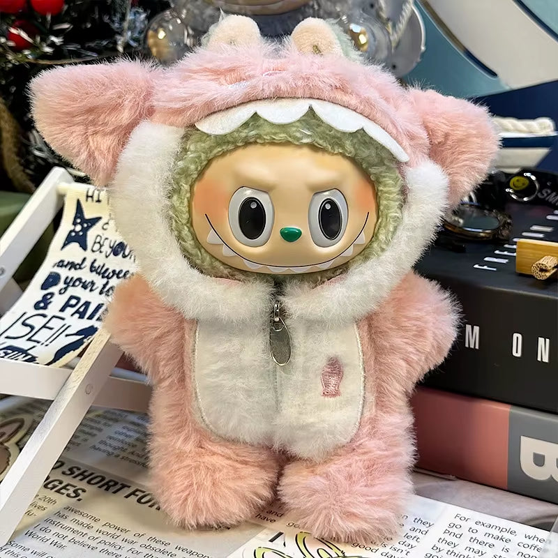 15Cm/17Cm Labubu I II Dolls Clothes Cute Eye Mask Pajamas Three Piece Set Accessories Clothing Plush Doll'S Clothes