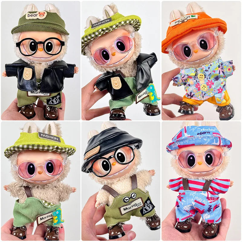 The First Second and Third Generation Labubu Baby Clothes 17Cm Labubu Plush Toy Pendant Clothes Replace Cute Fashionable Suit