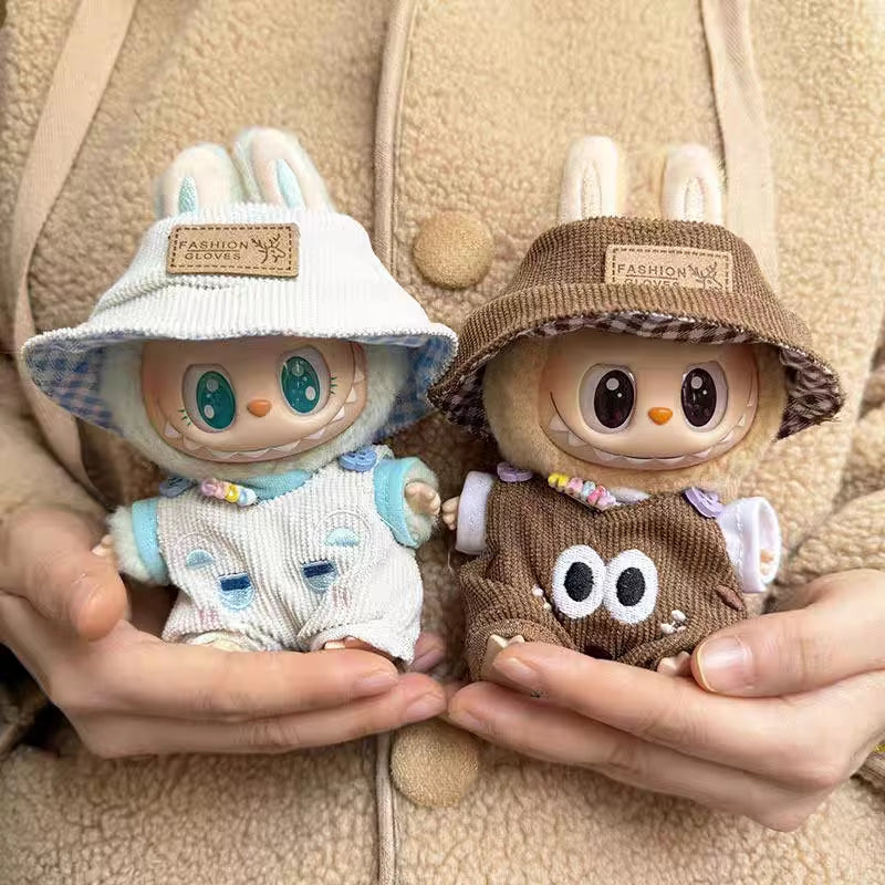 Adorable Labubu V2 Plush Doll Pendant Set - Cool & Cute Three-Piece Outfit Accessories