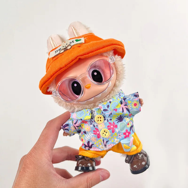 The First Second and Third Generation Labubu Baby Clothes 17Cm Labubu Plush Toy Pendant Clothes Replace Cute Fashionable Suit