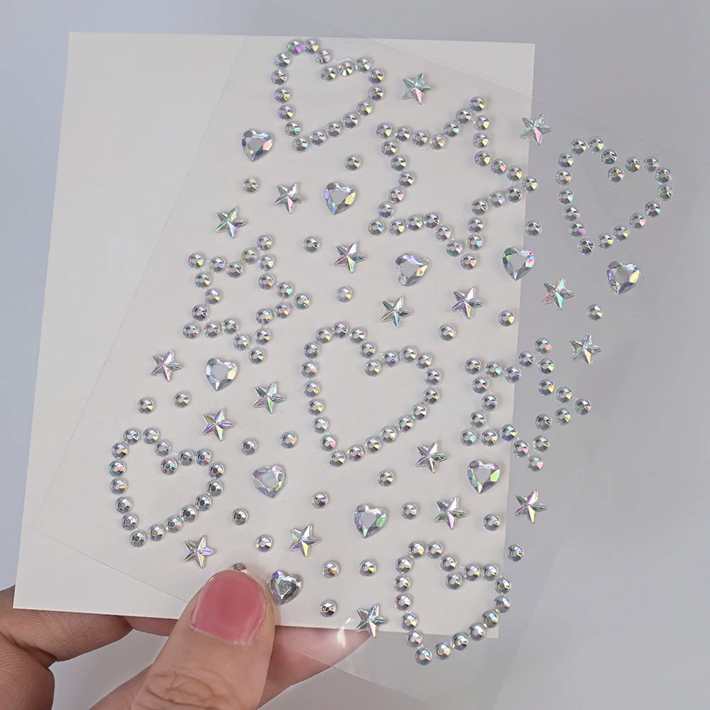 1Pc 5D Face Diamond Water Drops Rhinestone Gem Sticker Crystal Tear Eyeshadow Sticker Nail Body Makeup Stars Sticker DIY Decor