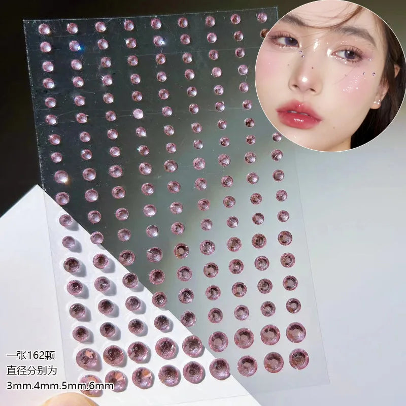 1Pc 5D Face Diamond Water Drops Rhinestone Gem Sticker Crystal Tear Eyeshadow Sticker Nail Body Makeup Stars Sticker DIY Decor