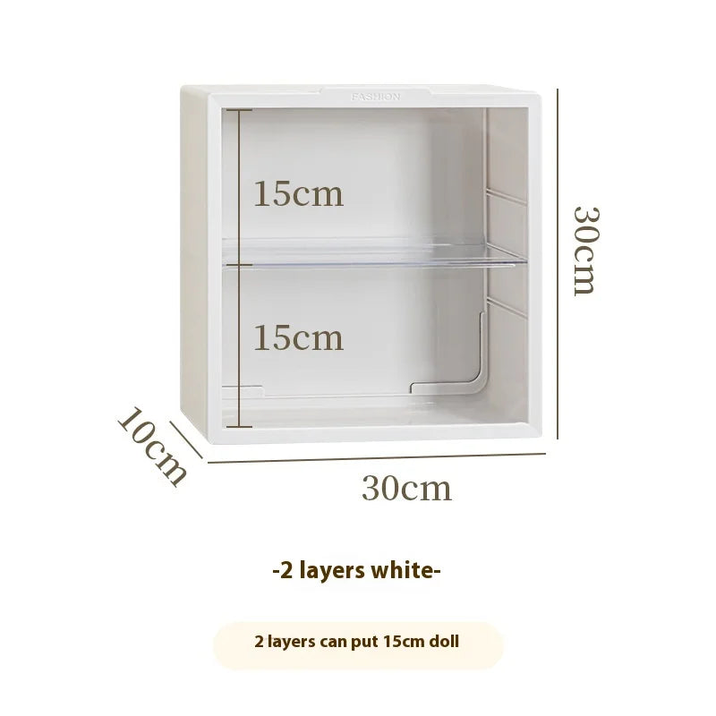 Labubu Accessories Storage Cabinet Display Rack Wall Mounted Display Box Transparent Acrylic Dustproof Figurine Cabinet
