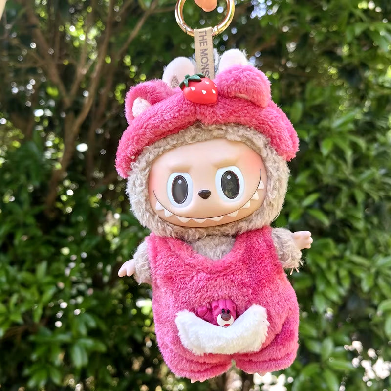 Adorable 17Cm Mini Plush Doll Outfit - Kpop Exo Labubu Bear Jumpsuit Accessories for Kids DIY Gift