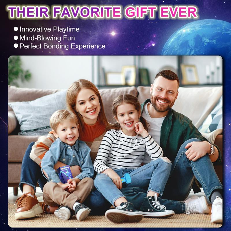 Glow-In-The-Dark String Shooter Toy W/ Dual Built-In UV Blacklights-Safe Fun for Adults & Kids - Rope Launcher Gift