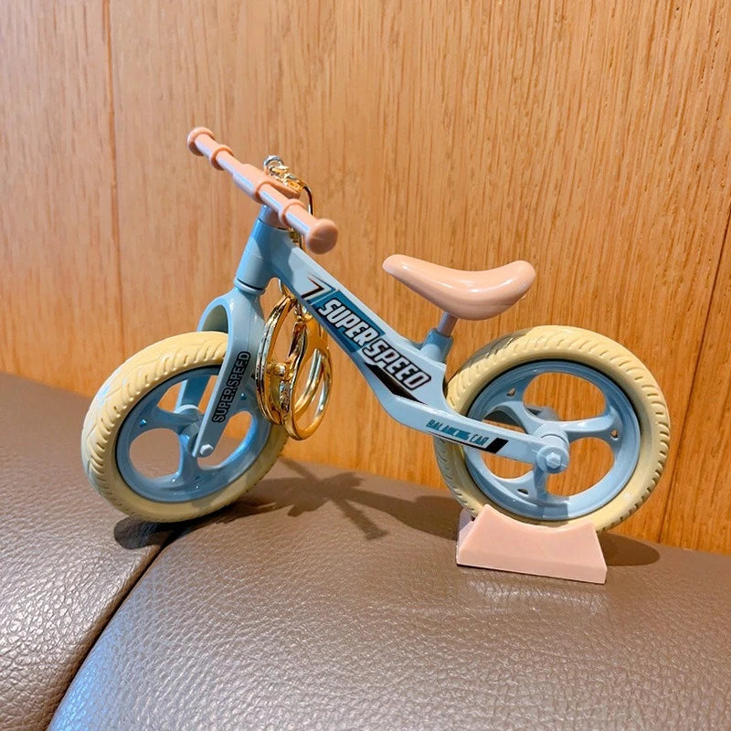 For 17Cm Labubu V1 V2 Doll Trendy Creative Splicing Bicycle Keychain Funny 3D Mountain Bike Model Keyring for Bag Pendant