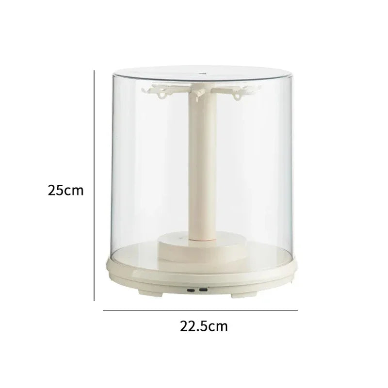 New Labubu Pendant Display Box Transparent 360 Rotating Dustproof Labubu Plush Doll Figure Blind Box Storage Display Stand