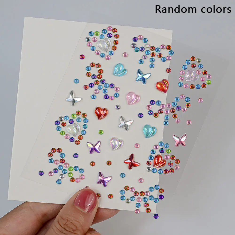 1Pc 5D Face Diamond Water Drops Rhinestone Gem Sticker Crystal Tear Eyeshadow Sticker Nail Body Makeup Stars Sticker DIY Decor