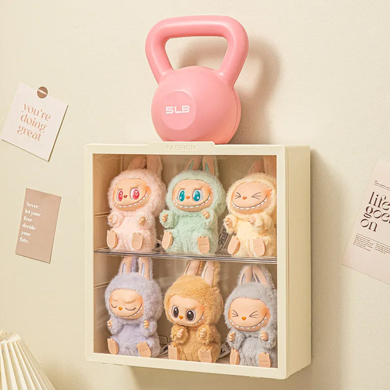 Labubu Accessories Storage Cabinet Display Rack Wall Mounted Display Box Transparent Acrylic Dustproof Figurine Cabinet