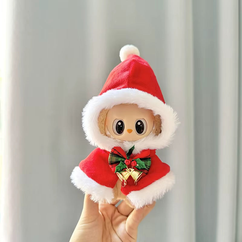 Adorable 17Cm Mini Plush Doll Outfit - Kpop Exo Labubu Bear Jumpsuit Accessories for Kids DIY Gift