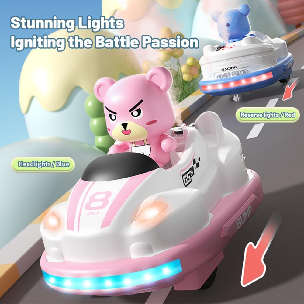 Remote Control Bumper Cars for Teens, RC Battle Ejecting Bumper Car Set, Gesture Sensing RC Stunt Car with Spray, Lights & Music, Birthday Xmas Gifts