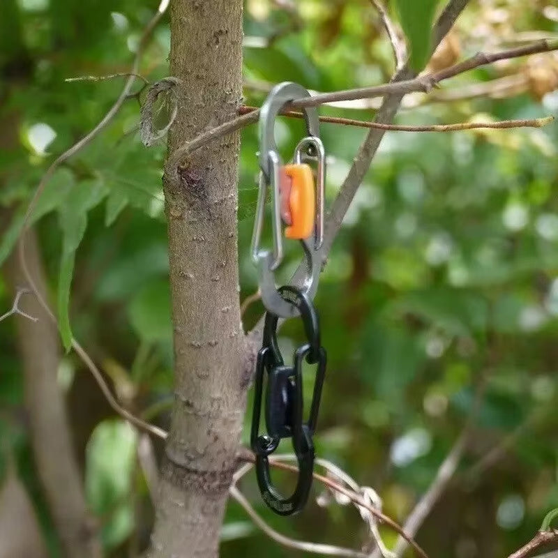 5Pcs Outdoor Camping S Type Carabiner with Lock Mini Keychain Hook Anti-Theft Outdoor Camping Backpack Buckle Key-Lock Tool