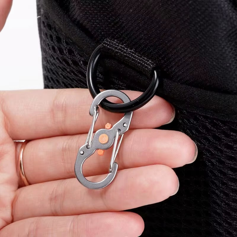 5Pcs Outdoor Camping S Type Carabiner with Lock Mini Keychain Hook Anti-Theft Outdoor Camping Backpack Buckle Key-Lock Tool