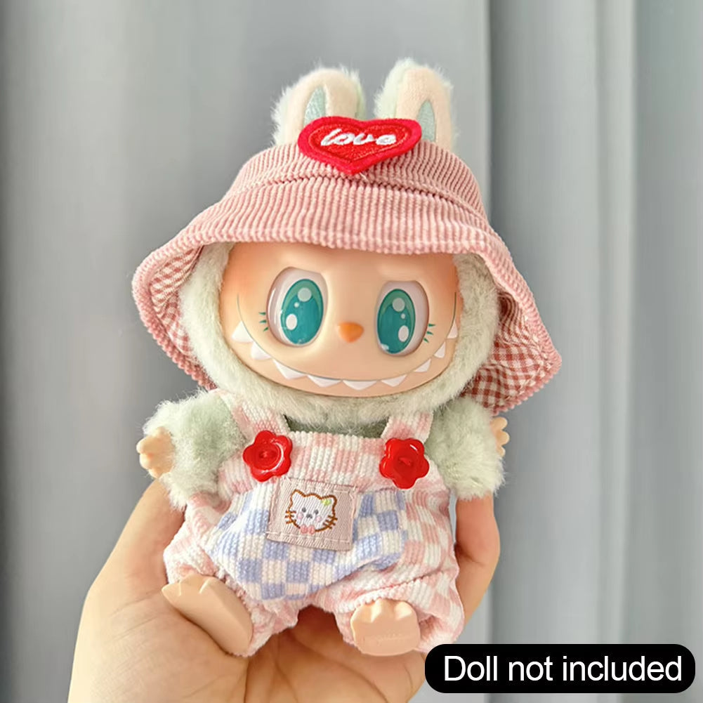 For 17Cm Labubu Out Fit Clothes Time to Chill Doll Clothes for Labubu II Doll Cute Clothes
