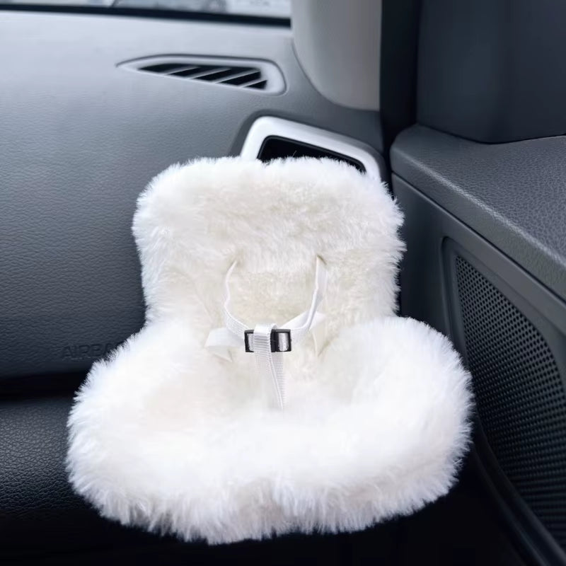 Mini Plush Doll Safety Seat Kawaii Labubu Idol Kpop Doll Plush Seat Car Air Aromatreatment Decoration Car Ornament Gifts