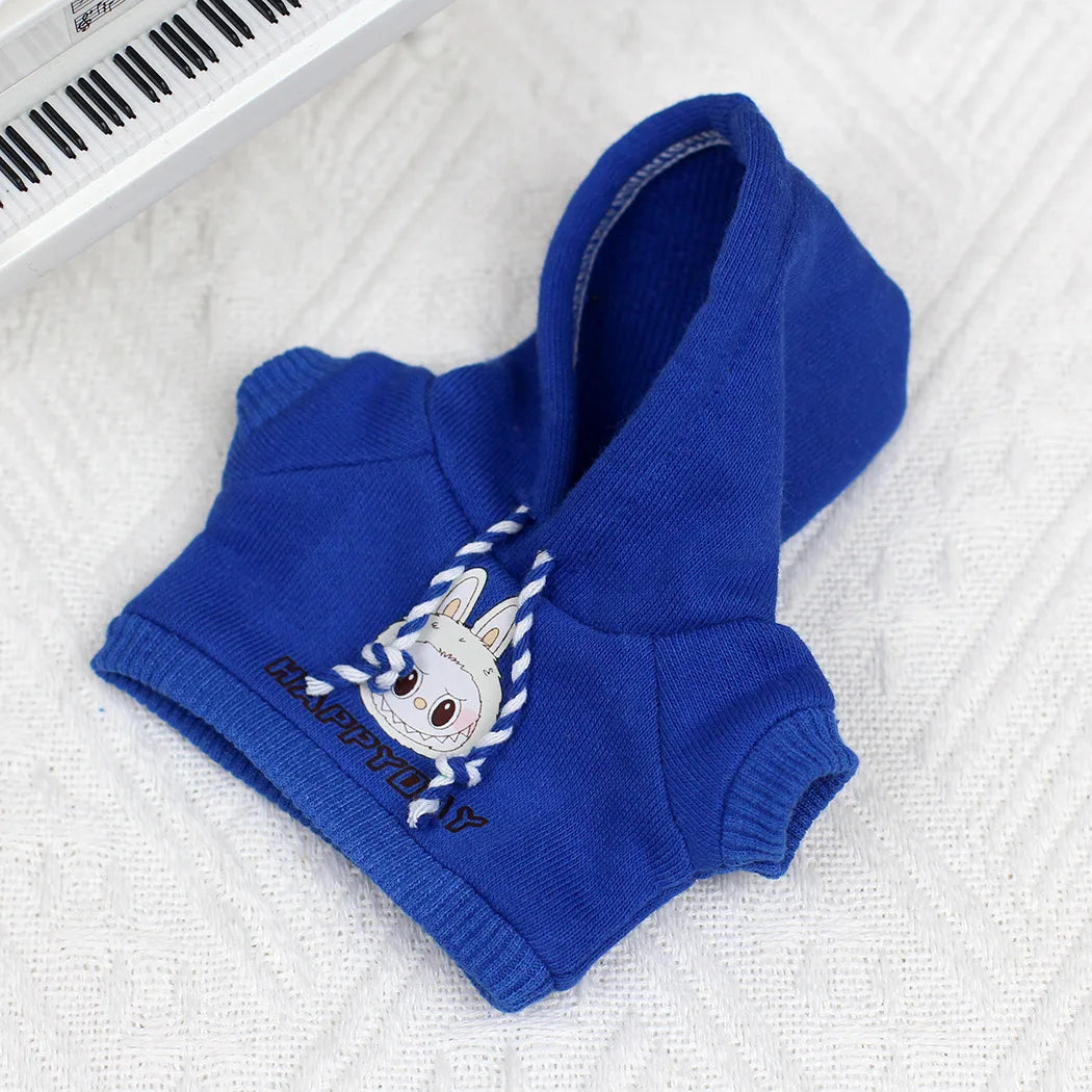 17Cm Labubu Clothes Sweatshirt Heart-Beating Macaron Labubu Doll Clothes