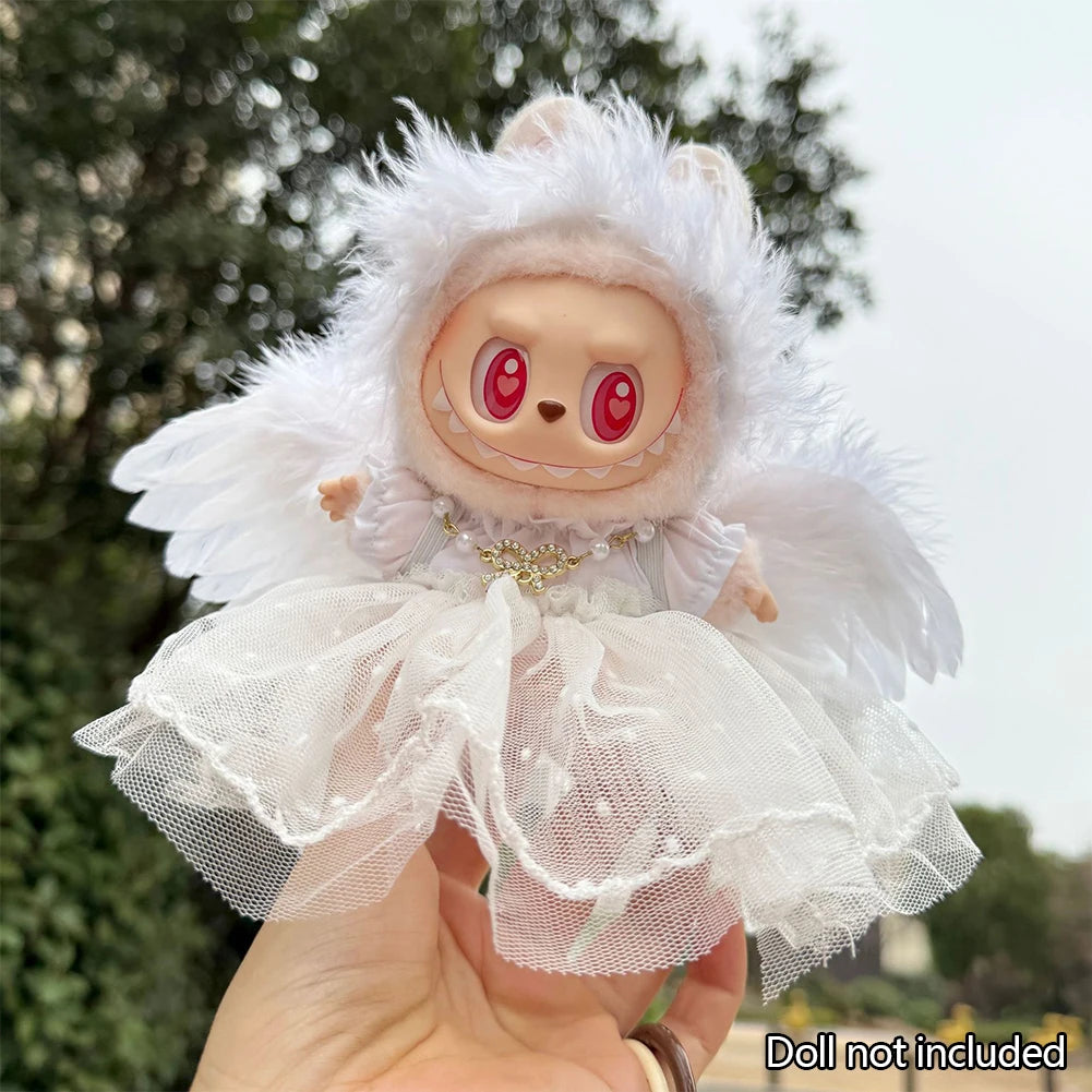 Devil Angel Suspender Gauze Skirt for 3.0 Labubu V1 V2 V3 Outfit for Ropa Labubu Doll Accessories