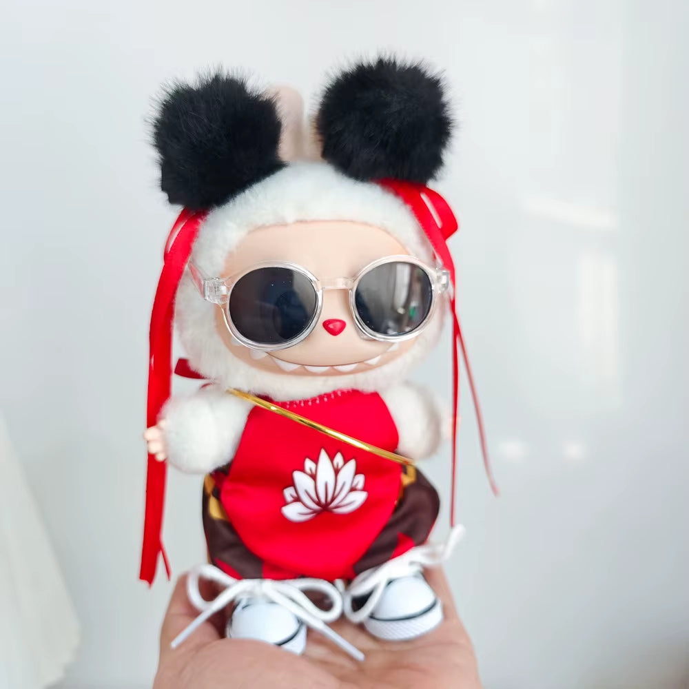 Clothes for Labubu 17Cm II Idol Dolls Sitting Party the Monster Outfit Accessories Clothing DIY Gift Nezha Qiankun Circle