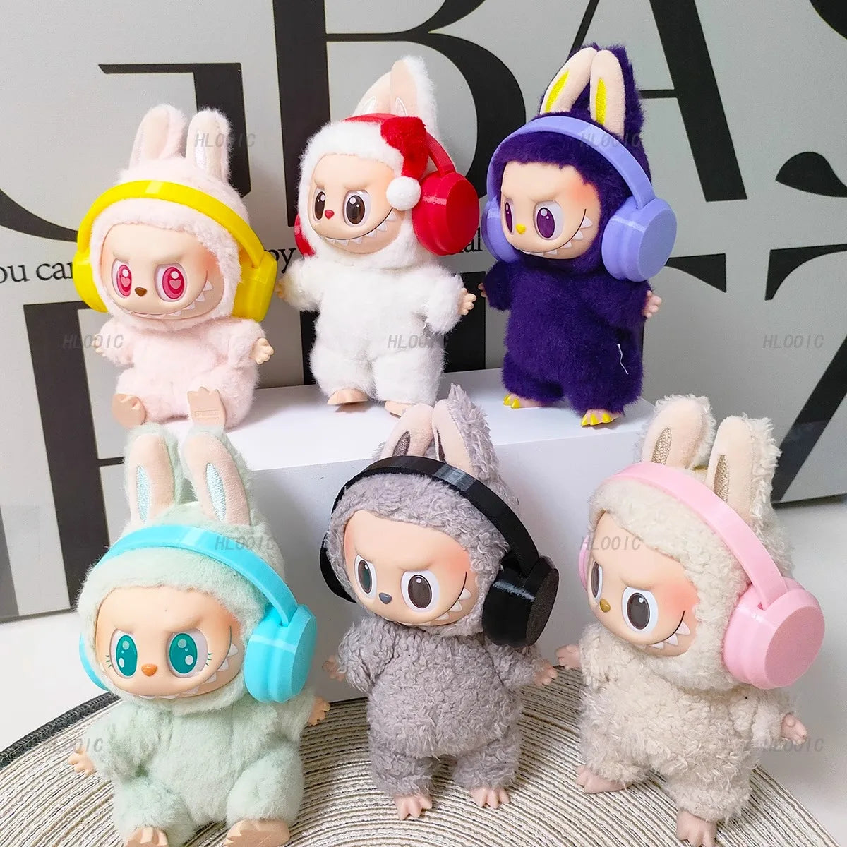 Labubu Accessories：17Cm Labubu Fashion Earphone Accessories 10Cm Cotton Doll Earphones Macaron Color Doll Earphones