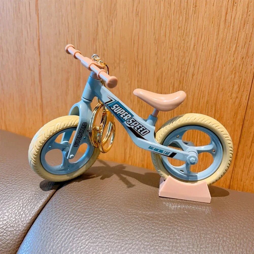 For 17Cm Labubu V1 V2 Doll Trendy Creative Splicing Bicycle Keychain Funny 3D Mountain Bike Model Keyring for Bag Pendant