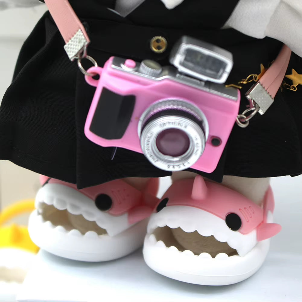 Adorable 17Cm Mini Labubu Macaron Vinyl Doll Slippers - Shark & Lion Dance Style Accessories