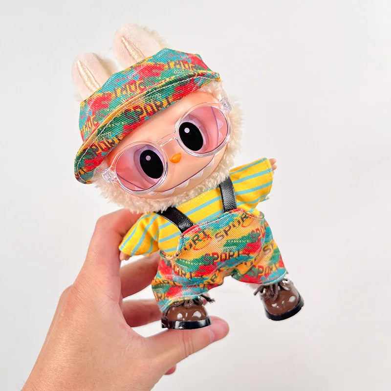The First Second and Third Generation Labubu Baby Clothes 17Cm Labubu Plush Toy Pendant Clothes Replace Cute Fashionable Suit