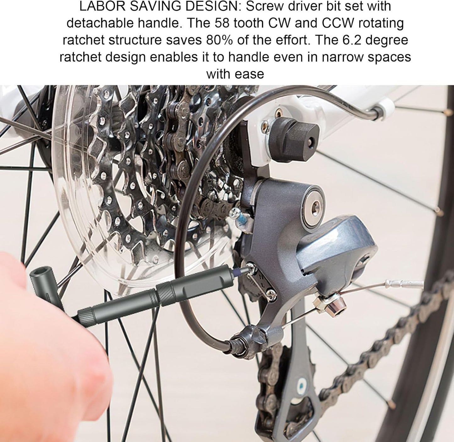 24 in 1 Magnetic Ratchet Screwdriver Bit Set, Multi Bit Tool Kit with Cr Mo Alloy Bits Magnetic Drive 58 Tooth Ratchet Handle for Electronics Furniture Repair More