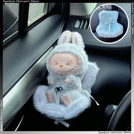 Mini Plush Doll Safety Seat Kawaii Labubu Idol Kpop Doll Plush Seat Car Air Aromatreatment Decoration Car Ornament Gifts