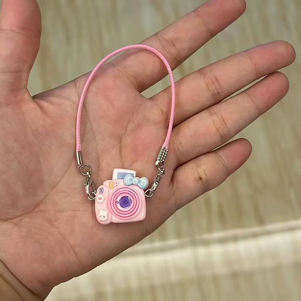 Mini DIY Camera Dress up Plush Toy for 17Cm Labubu Doll Accessories Dollhouse Hanging Neck Accessories Dollhouse Pendant